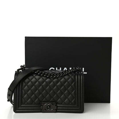 Chanel Caviar Quilted Medium Boy Flap So Black 11 of 11