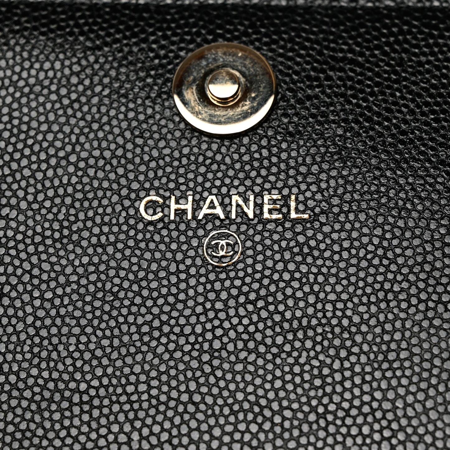 Caviar Quilted Square Wallet on Chain WOC Black