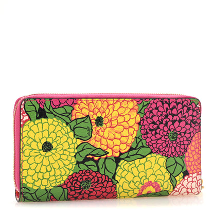 Gucci X KEN SCOTT Shangai Calfskin Pomponica Print Horsebit 1955 Zip Around Wallet Multicolor Fuxia Pompon 3 of 9