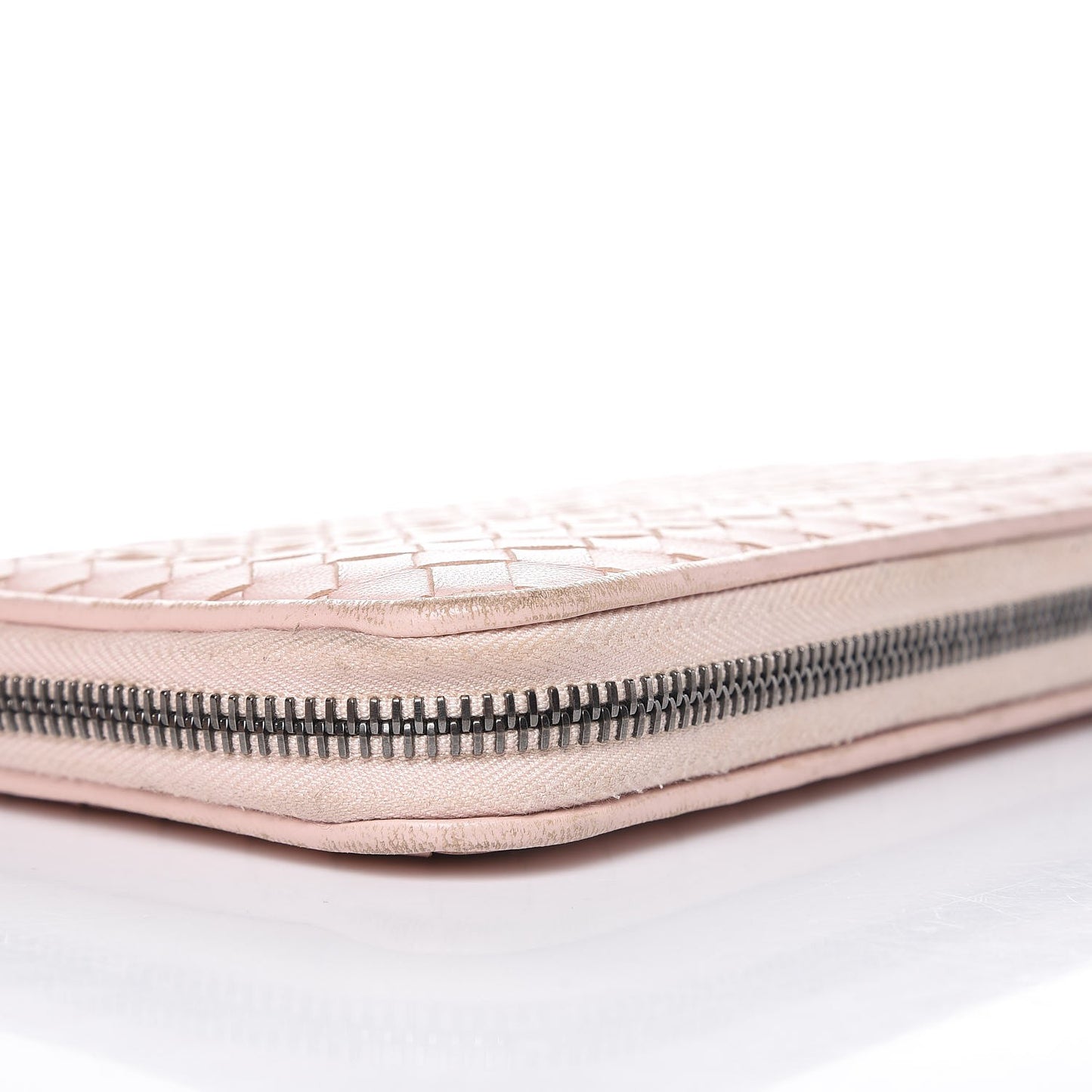 Nappa Intrecciato Zip Around Wallet Lotus