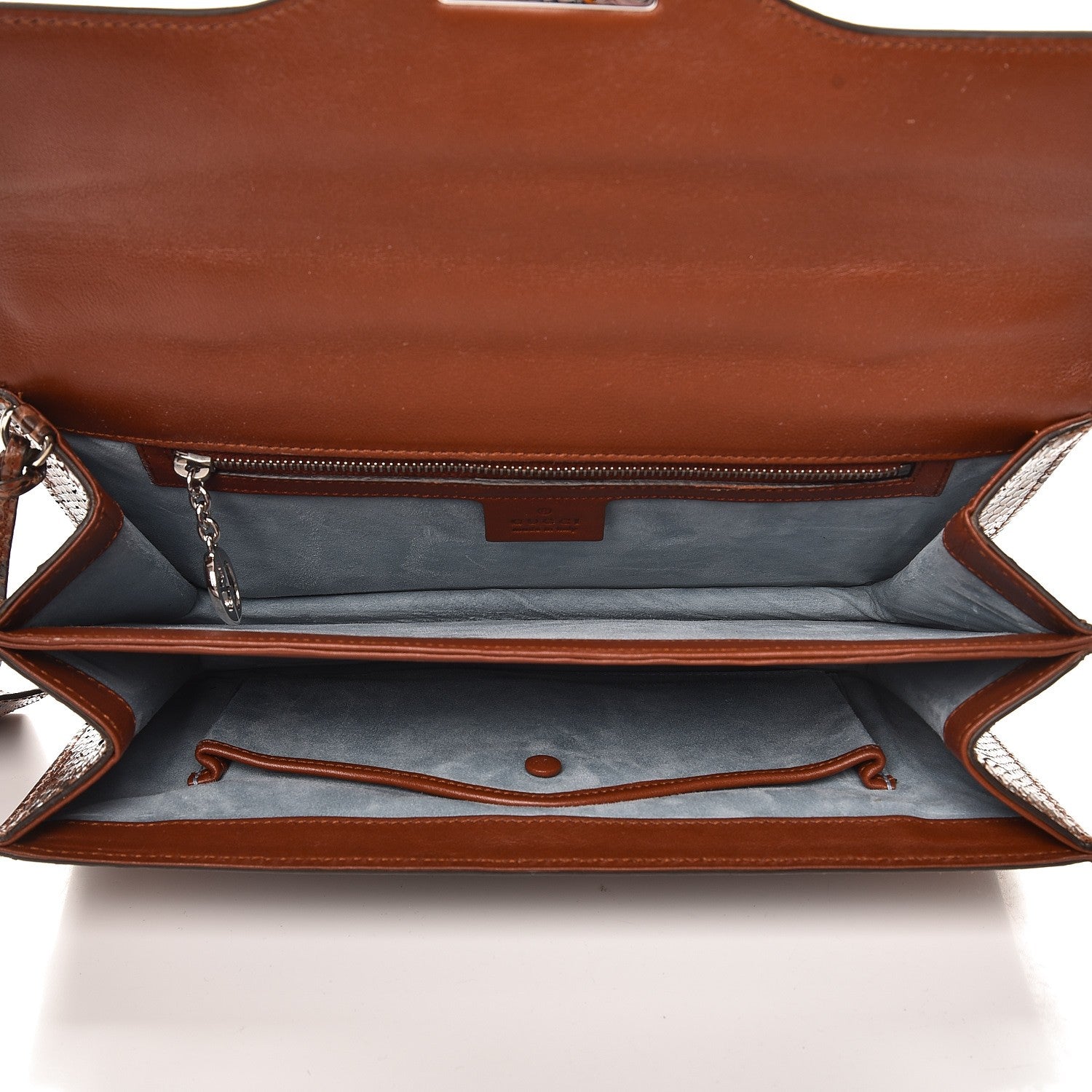 Gucci Python Small Lady Lock Briefcase Clutch Brown 5 of 6