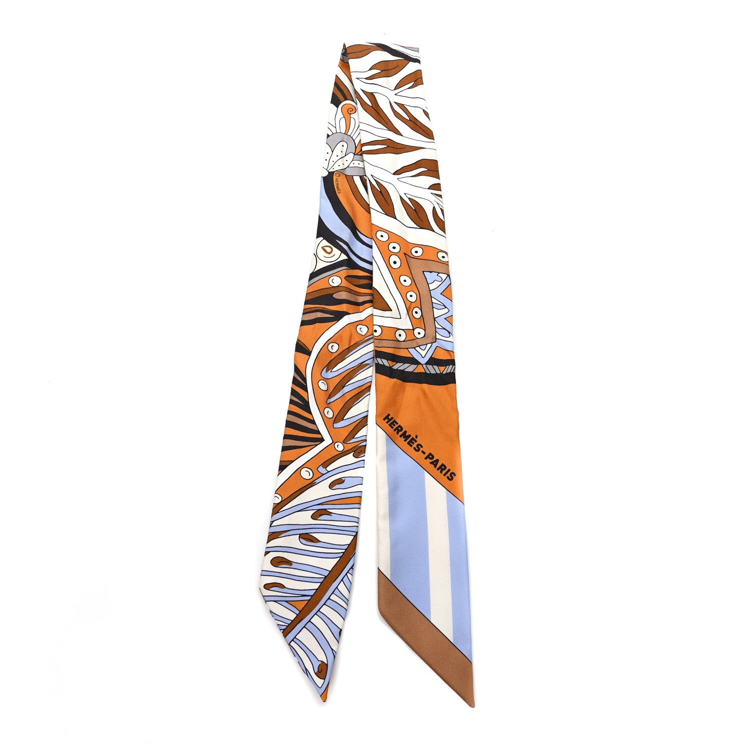 Hermes Silk Le Jardin de la Maharani Twilly Caramel Beige Ciel 2 of 4