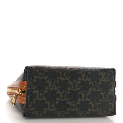 Celine Triomphe Canvas Lambskin Clutch On Chain Tan 4 of 9