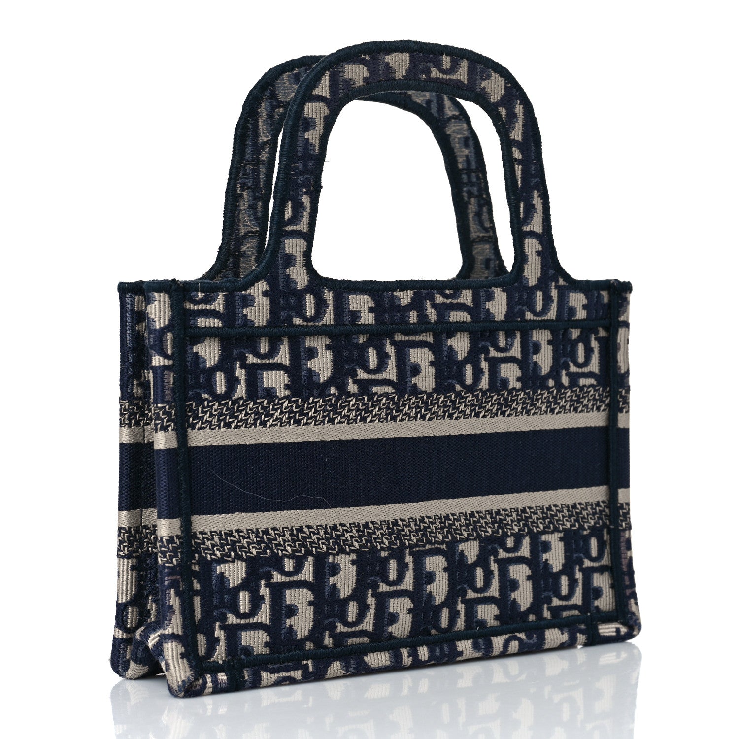 Christian Dior Oblique Mini Book Tote Blue Multicolor 3 of 8