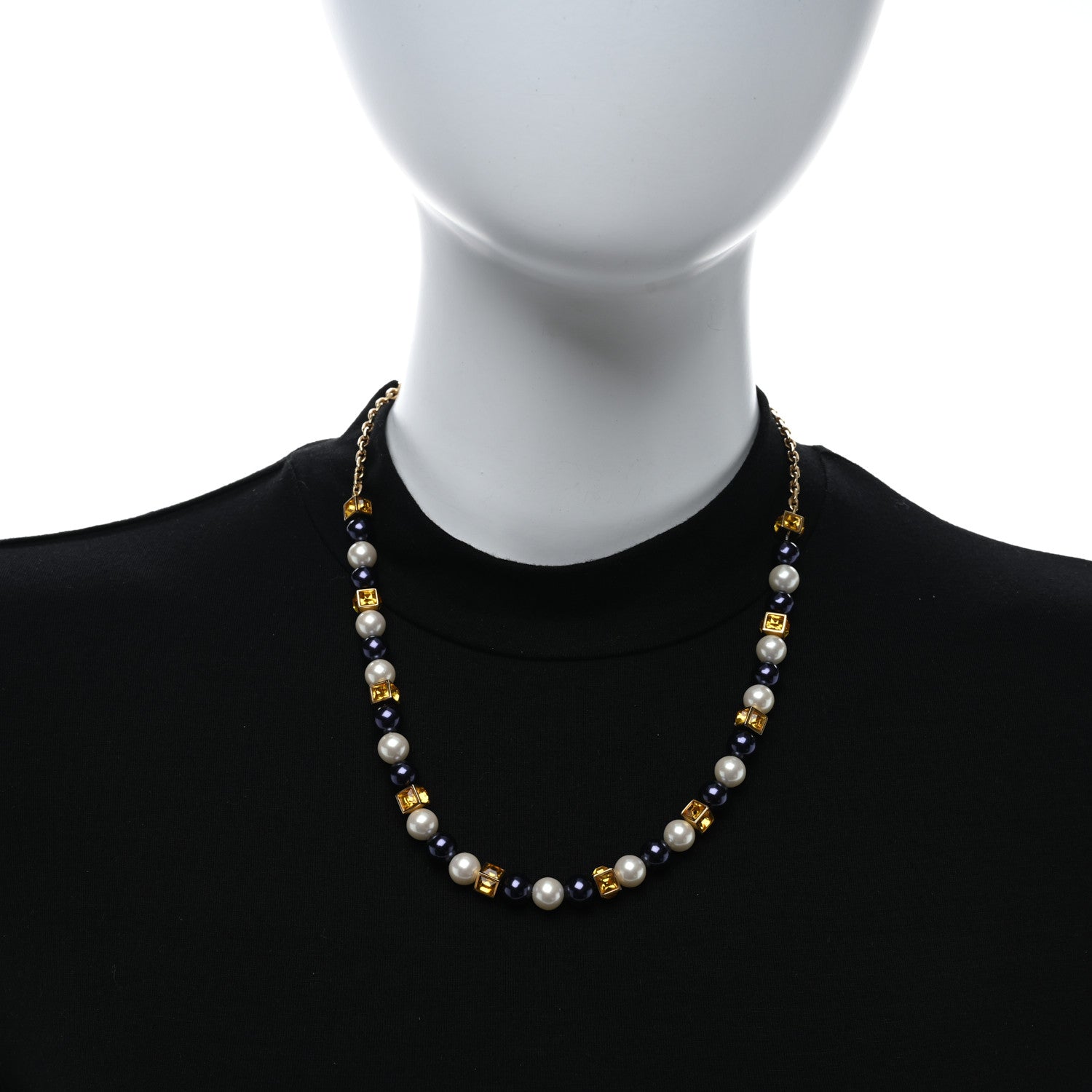 Louis Vuitton Pearl Crystal Cry Me A River Short Necklace 2 of 4