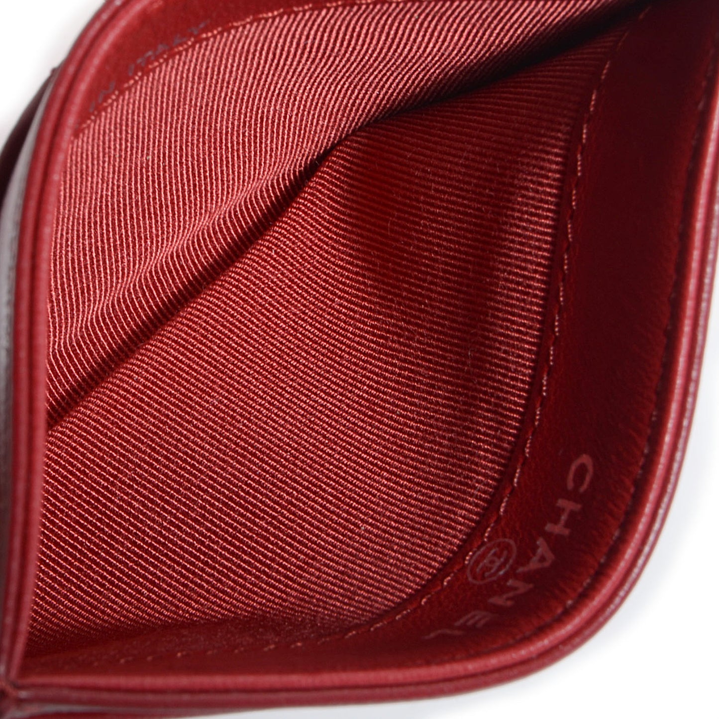 Lambskin Quilted Card Holder Red