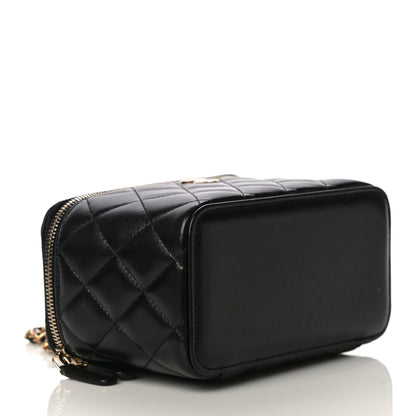 Chanel Lambskin Quilted Small Top Handle Vanity Case With Chain Black 5 of 13