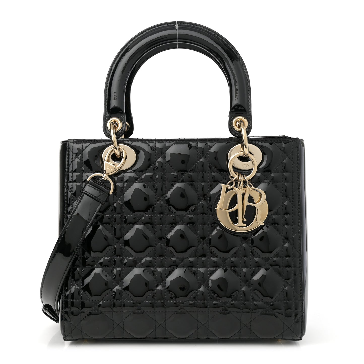 Patent Cannage Medium Lady Dior Black