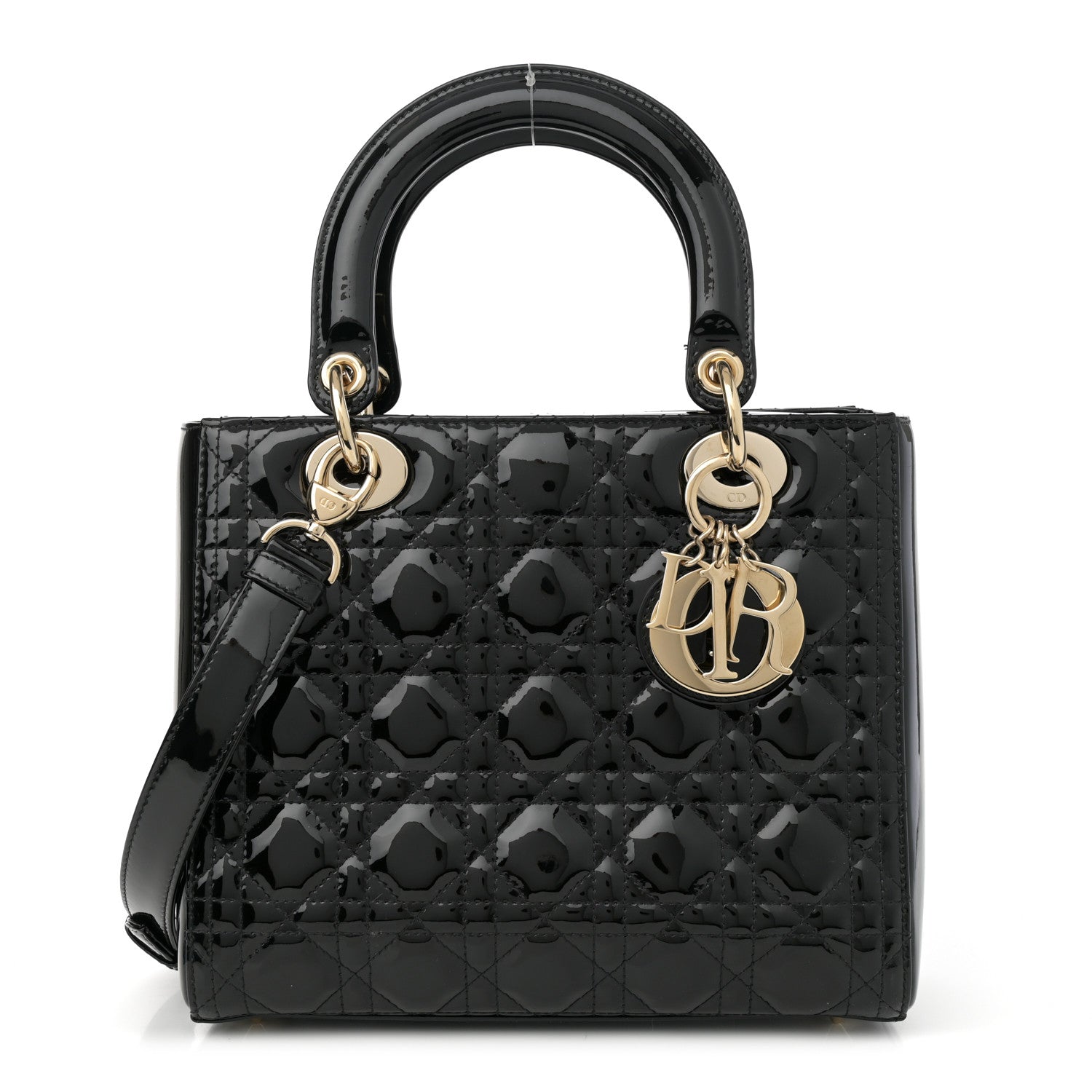 Christian Dior Patent Cannage Medium Lady Dior Black 1 of 11