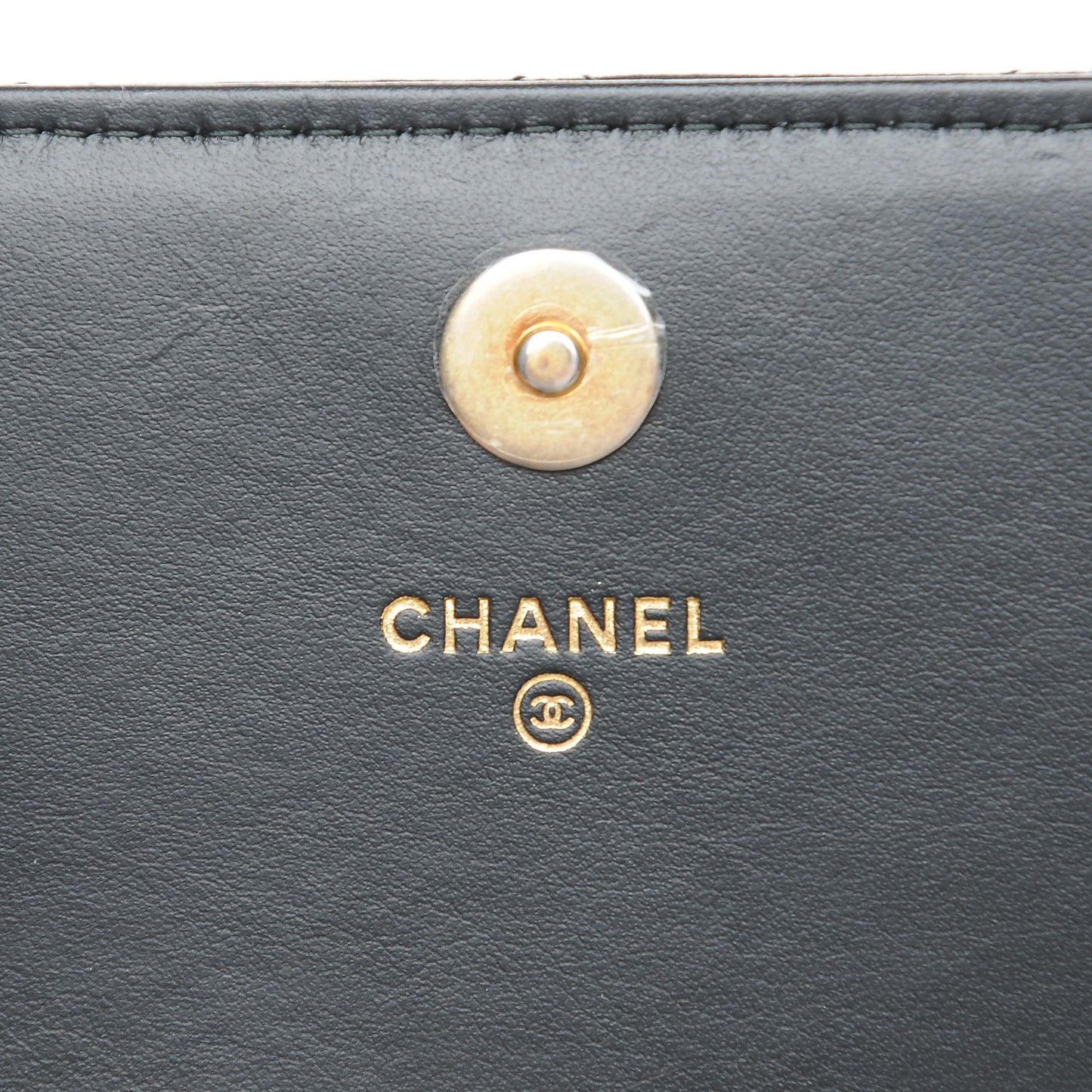 Letter Calfskin Embossed Quilted Square Wallet On Chain WOC Black