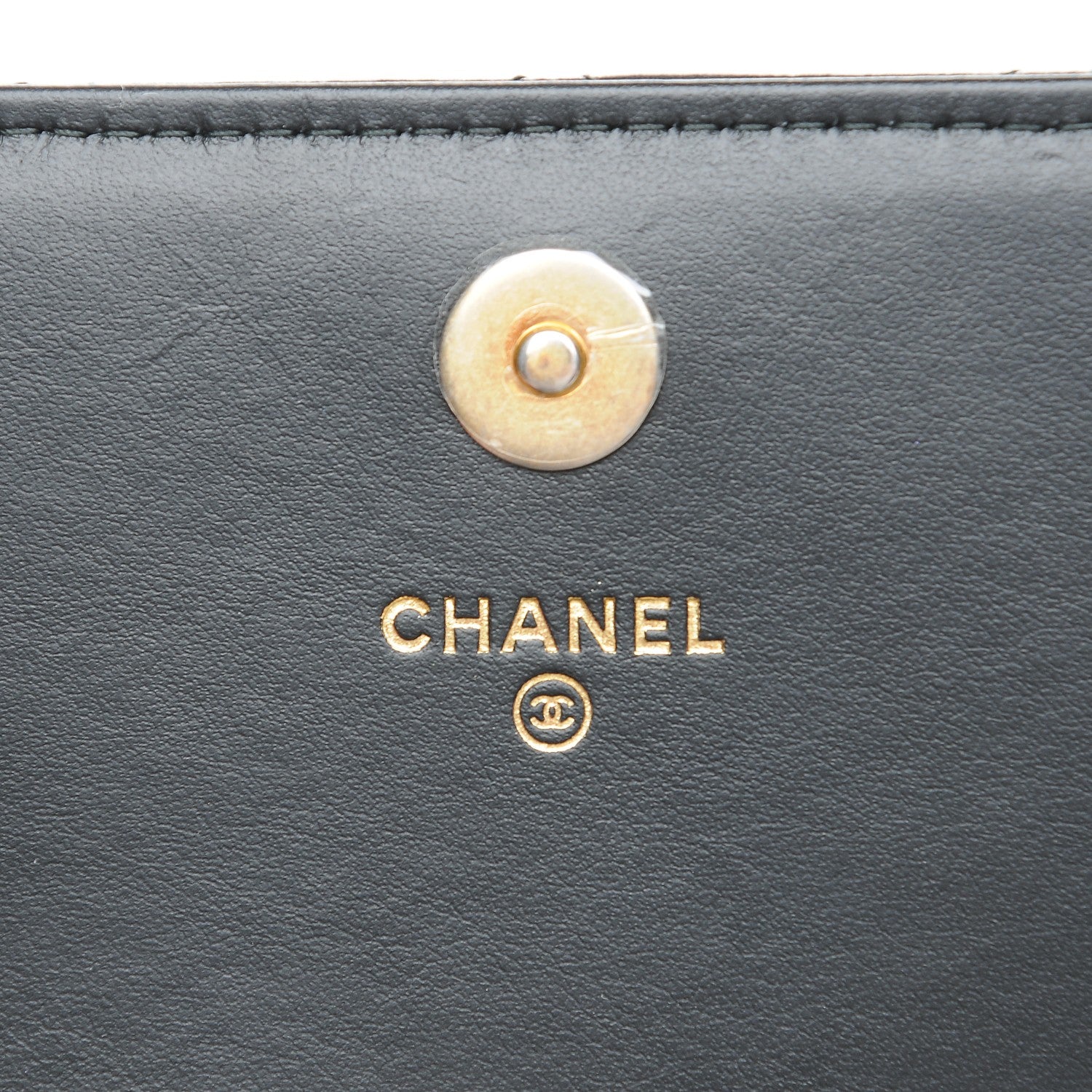 Chanel Letter Calfskin Embossed Quilted Square Wallet On Chain WOC Black 6 of 9