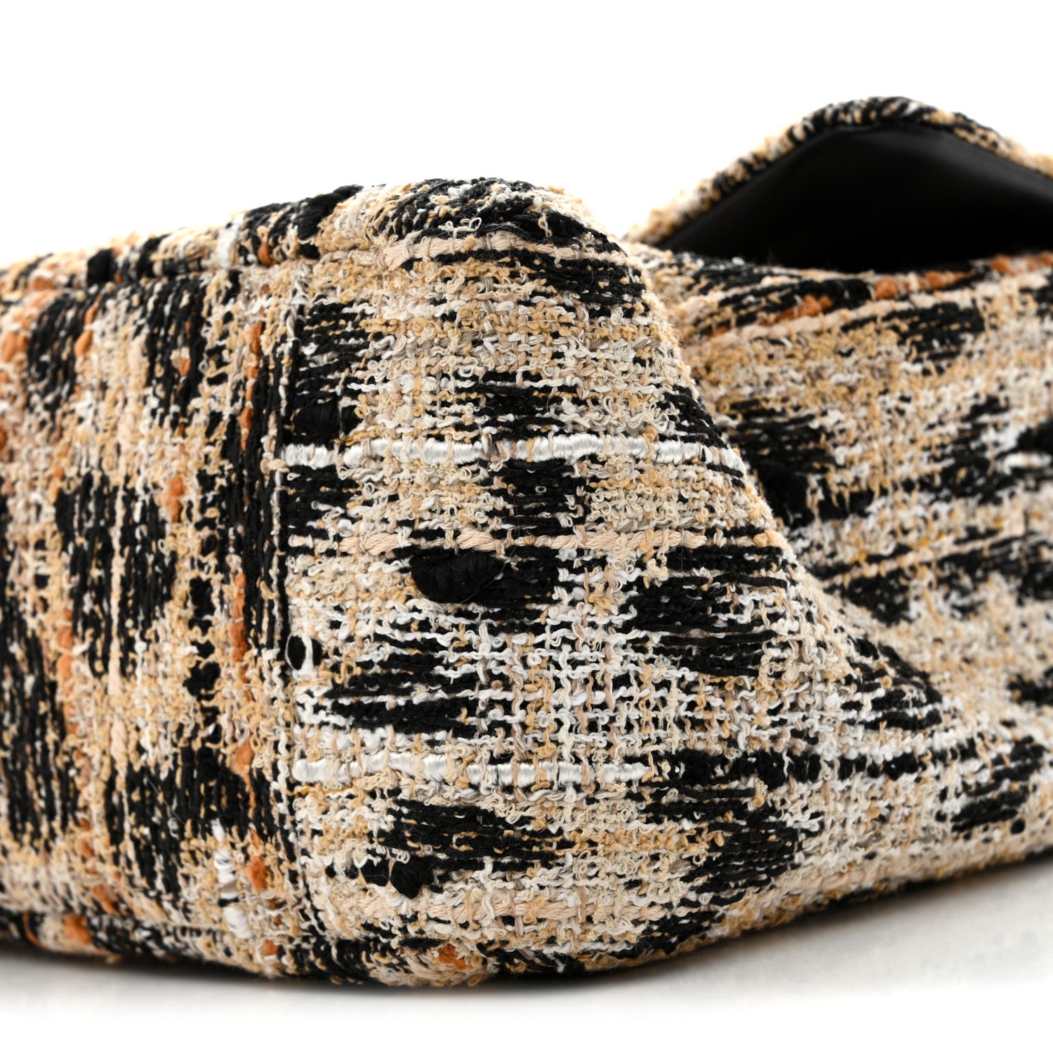Chanel Tweed Mixed Fibers Leopard Print Small Souplissimo Maxi Flap Brown Black White 10 of 11