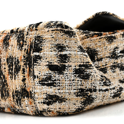 Chanel Tweed Mixed Fibers Leopard Print Small Souplissimo Maxi Flap Brown Black White 10 of 11