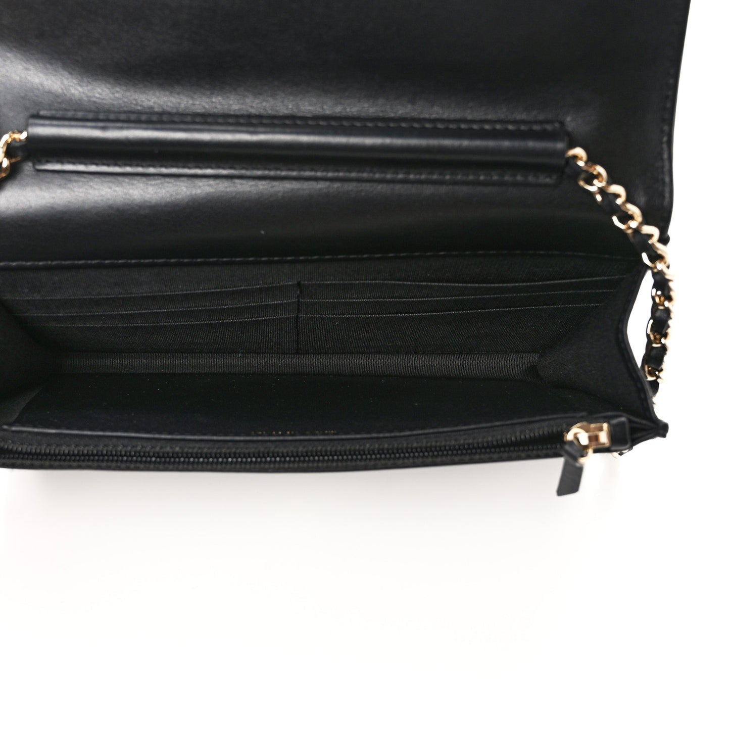 Caviar Quilted CC Filigree Wallet On Chain WOC Black