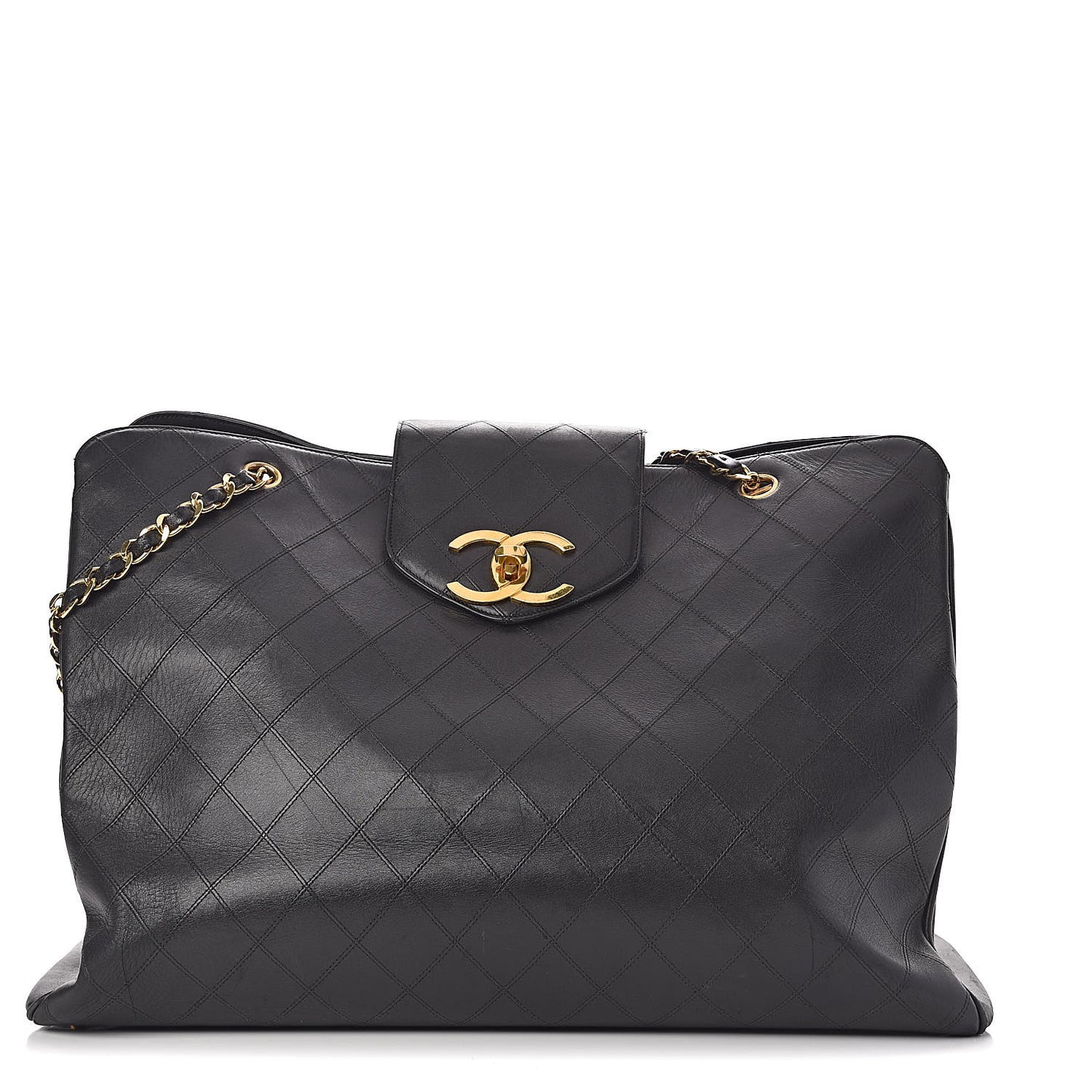 Calfskin Stitched XL Weekender Black