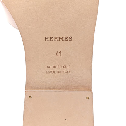 Hermes Box Calfskin Oran Sandals 41 Rose Pale 8 of 9