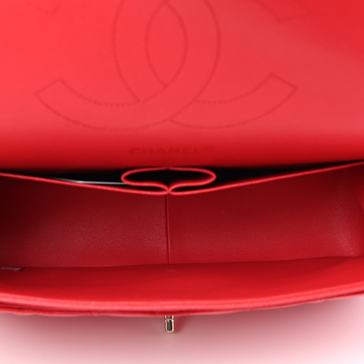 Chanel Caviar Quilted Jumbo Double Flap Red 5 of 10