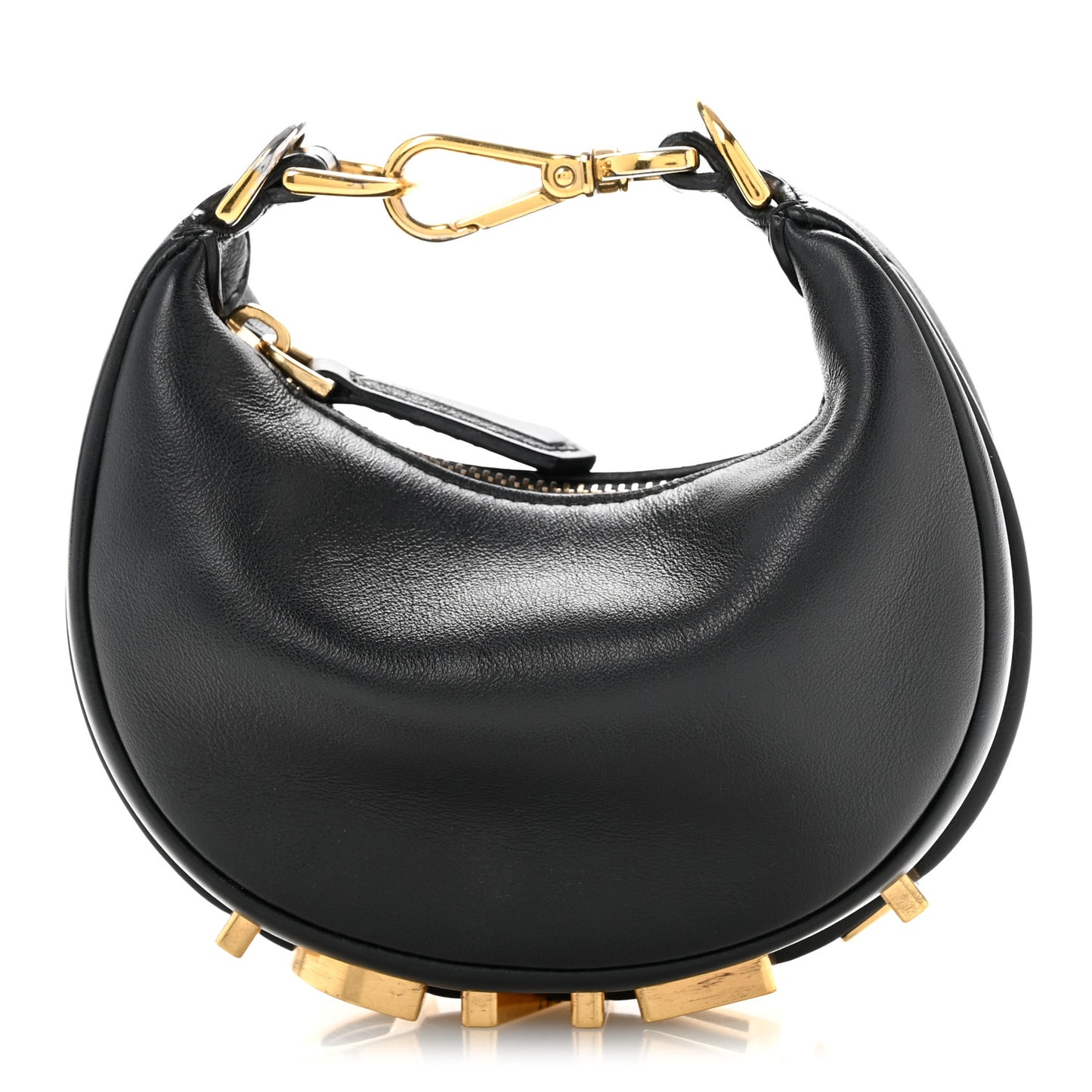 Vitello Grace Matte Nano Fendigraphy Hobo Charm Black