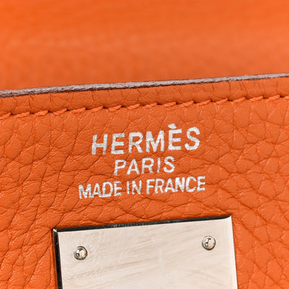 Hermes Taurillon Clemence Kelly Retourne 35 Orange 6 of 26