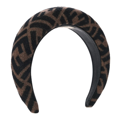 Fendi Wool Cashmere FF Logo Headband Tobacco 2 of 7