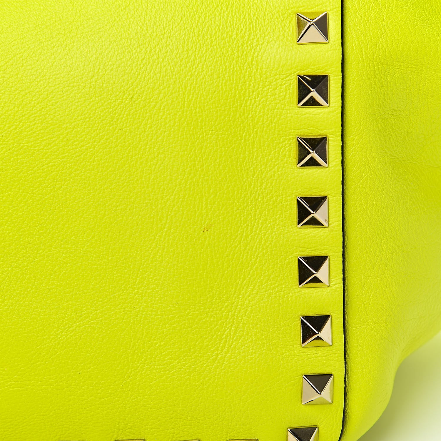 Valentino Garavani Vitello Medium Rockstud Tote Yellow Fluo 7 of 16