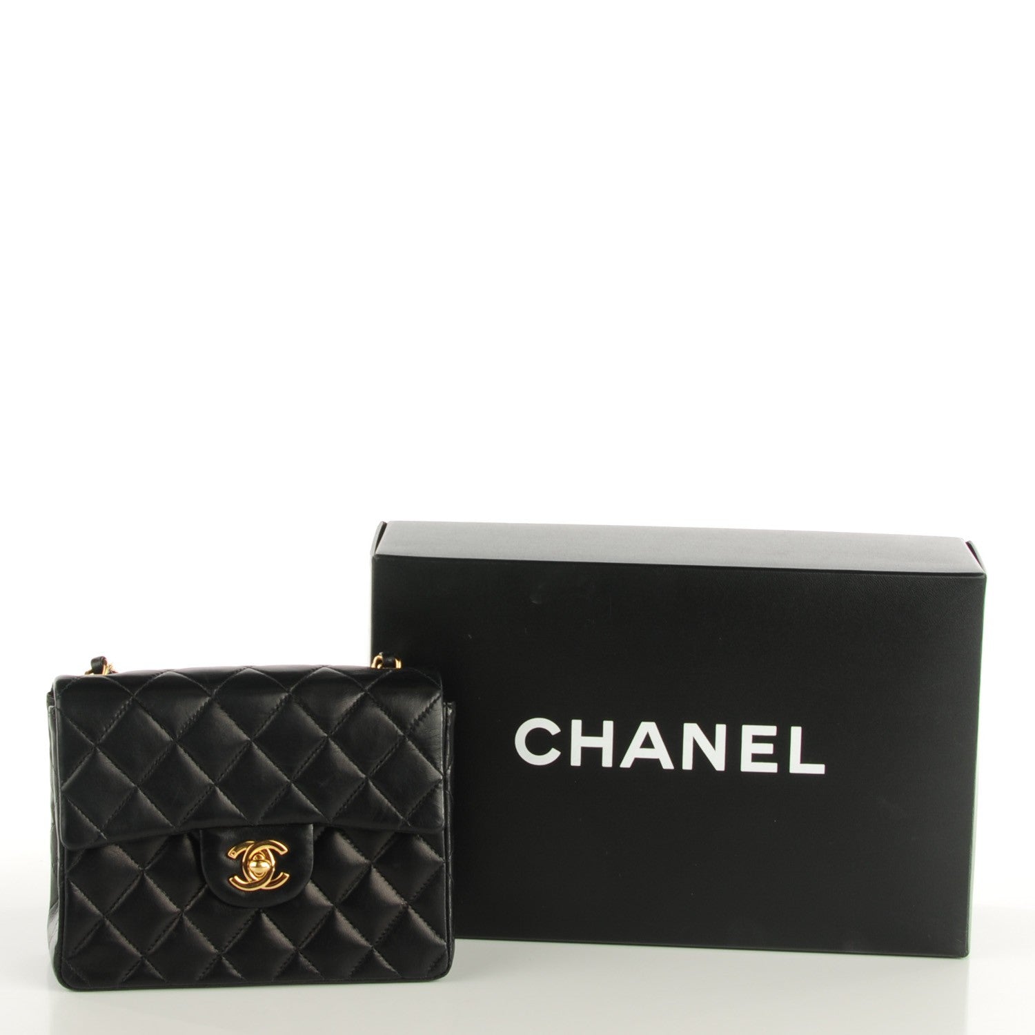 Chanel Lambskin Quilted Mini Square Flap Black 4 of 18