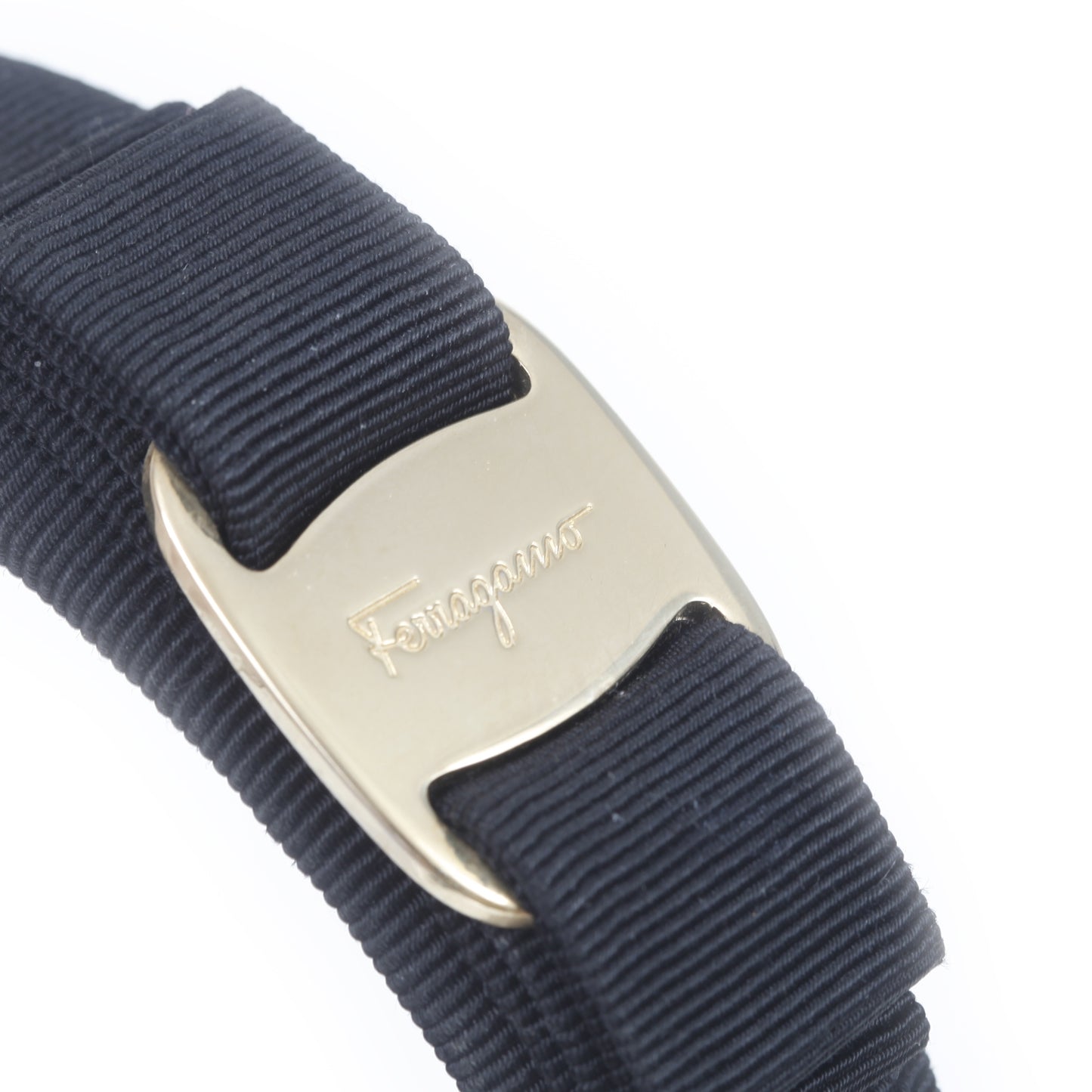 SALVATOREFERRAGAMOGrosgrainRibbonBowWideHeadbandBlack