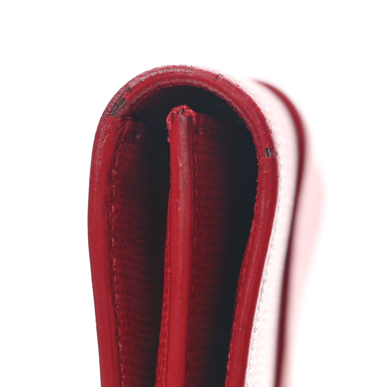 Saint Laurent Textured Calfskin Classic Y Ligne Clutch Red 13 of 13