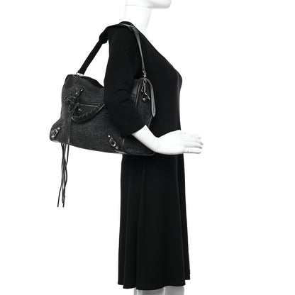 Balenciaga Alpaca Calfskin Classic Silver Hardware City Black 2 of 14
