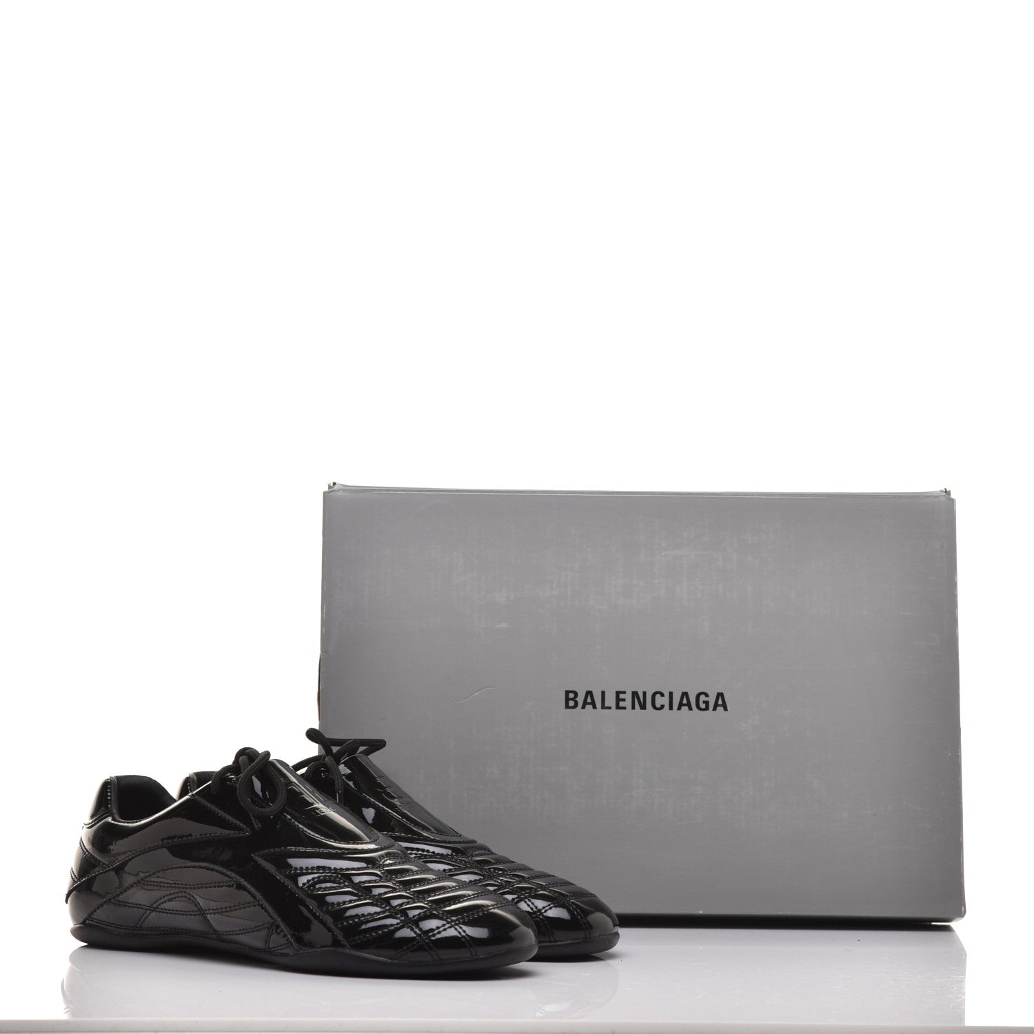 Balenciaga Patent Polyurethane Womens Zen Sneakers 39 Black 10 of 10