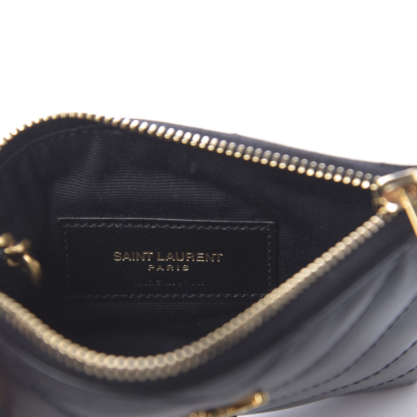 Calfskin Matelasse Monogram Key Pouch Black