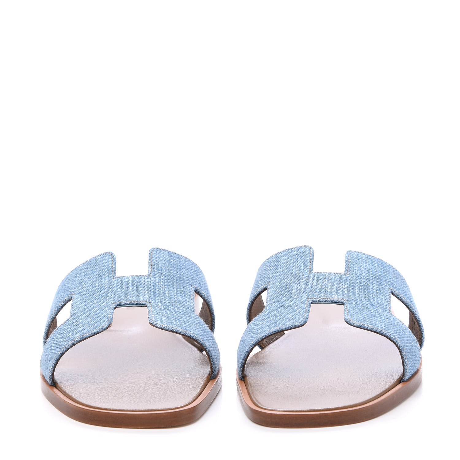 Hermes Denim Canvas Oran Sandals 36 Bleu Clair 2 of 9