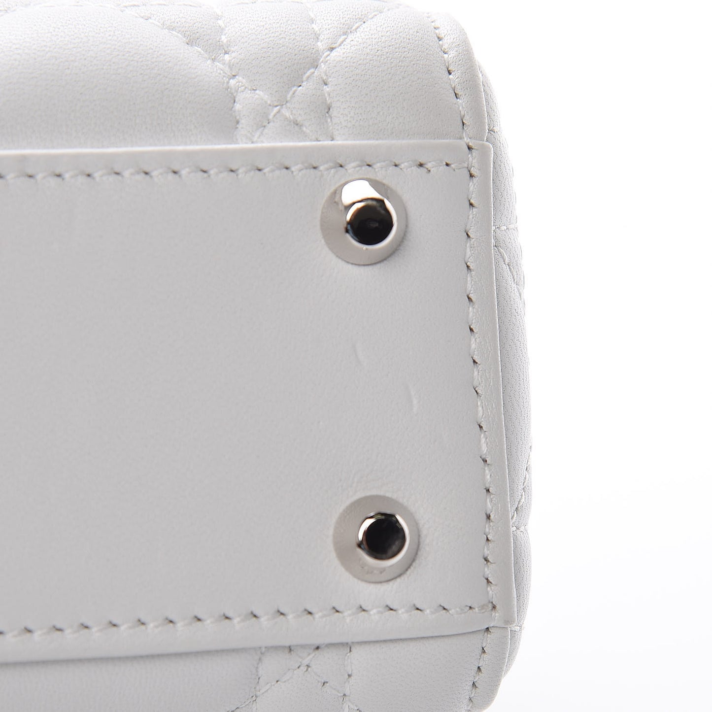 Lambskin Cannage Mini Lady Dior White