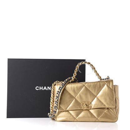 Chanel Goatskin Quilted Large 19 Flap Gold 11 of 11