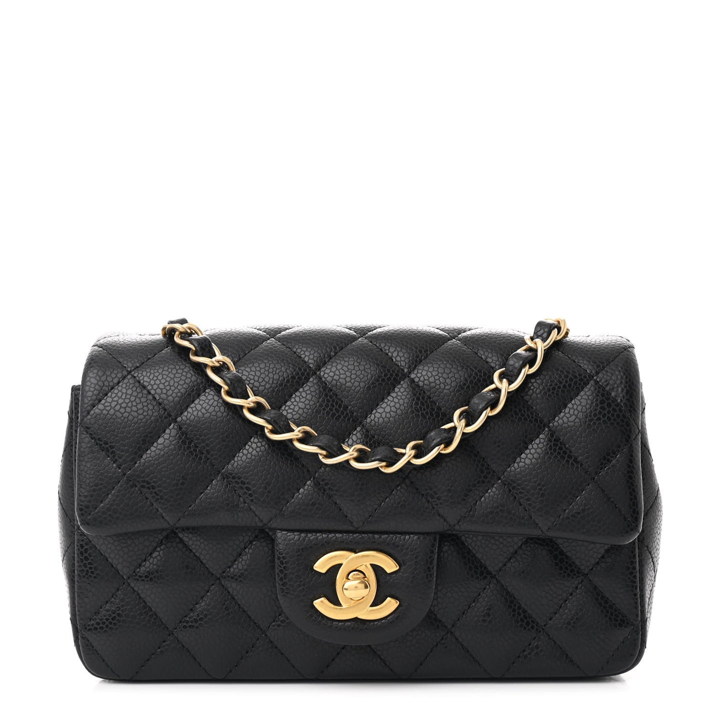 Caviar Quilted Mini Rectangular Flap Black