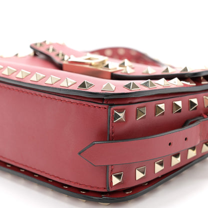 Valentino Garavani Vitello Small Rockstud Flap Saddle Bag Red 9 of 15