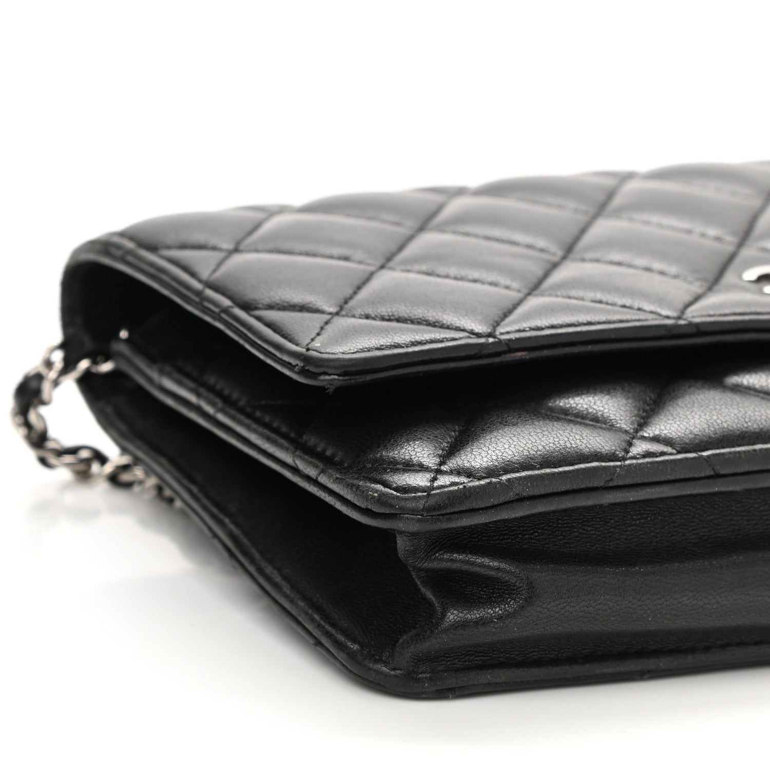 Chanel Lambskin Quilted Wallet On Chain WOC Black 10 of 11