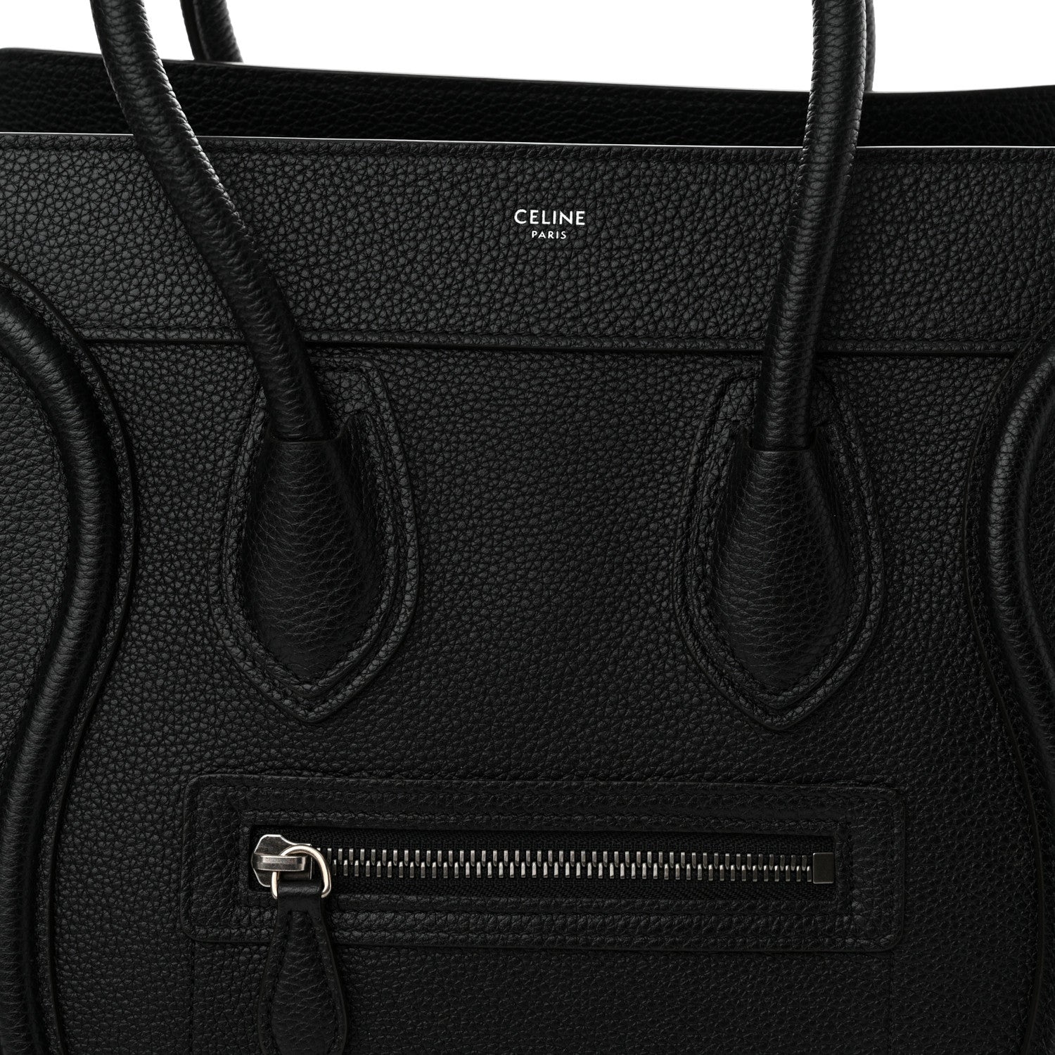 Celine Drummed Calfskin Micro Luggage Black 8 of 11