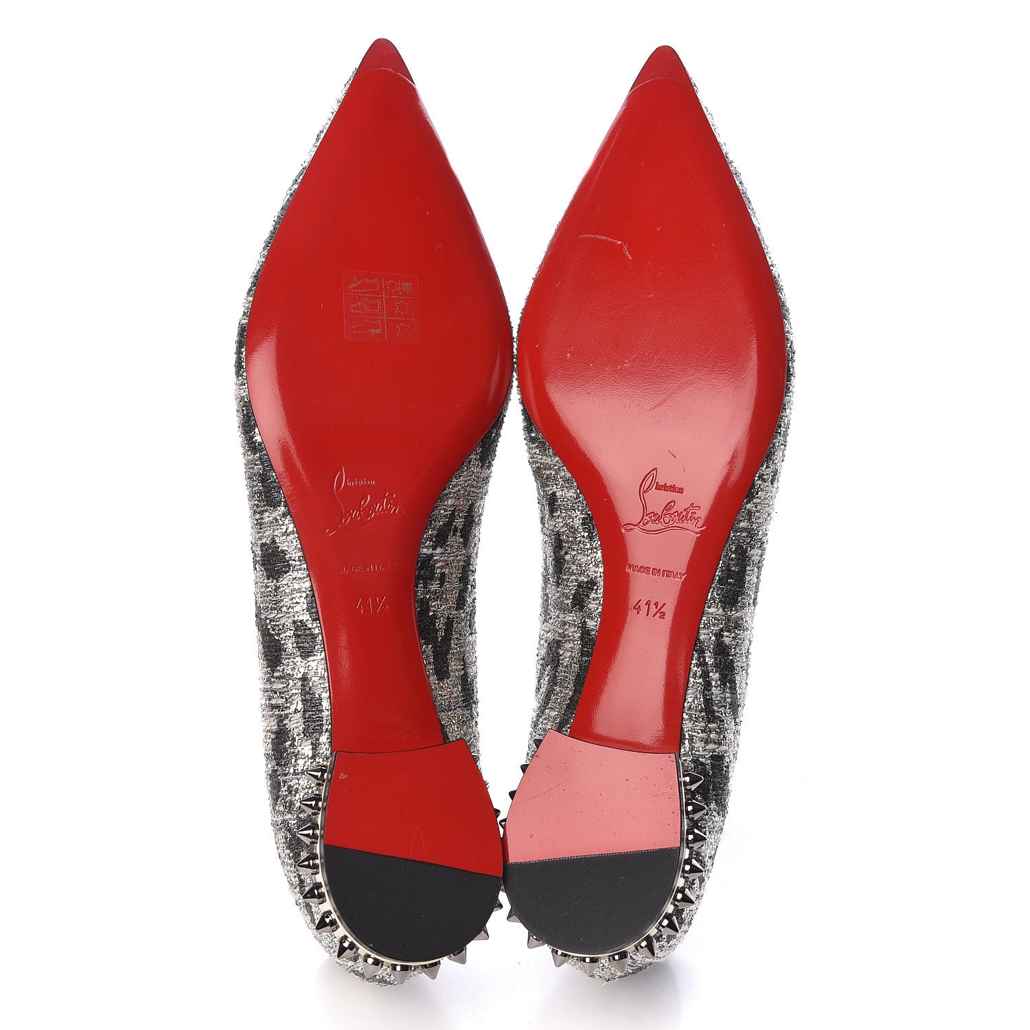 Christian Louboutin Lame Spiked Hall Flats 41.5 Courtisane Bronze 5 of 10