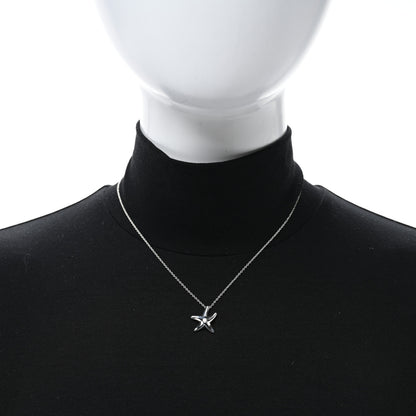 Tiffany Sterling Silver Diamond 15mm Elsa Peretti Starfish Pendant Necklace 2 of 4