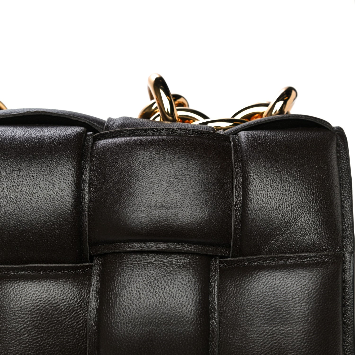 Bottega Veneta Lambskin Maxi Intreccio Padded Chain Cassette Crossbody Bag Black 17 of 18