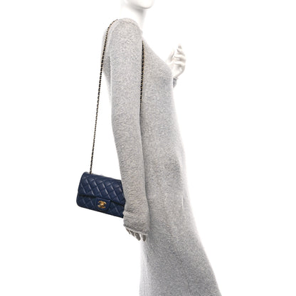 Chanel Lambskin Quilted Mini Pearl Crush Rectangular Flap Navy Blue 2 of 11