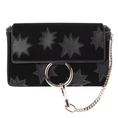 Chloe Velvet Calfskin Star Small Faye Shoulder Bag Black 1 of 6