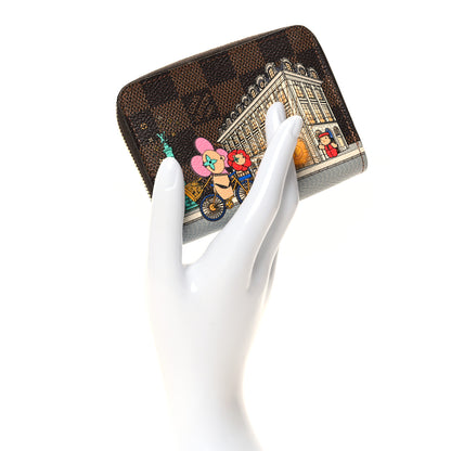 Louis Vuitton Damier Ebene 2022 Christmas Animation Paris Zippy Coin Purse Pink 2 of 7