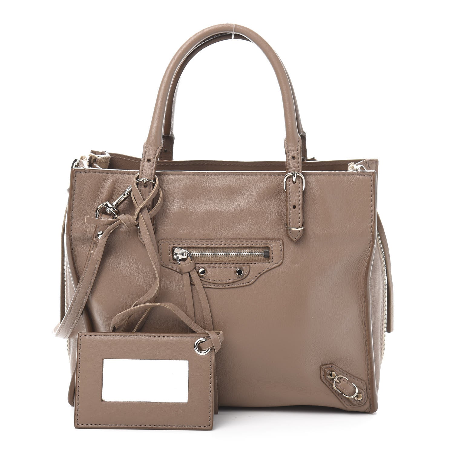 Balenciaga Calfskin Papier Mini A4 Zip Around Tote Beige Sable 1 of 12