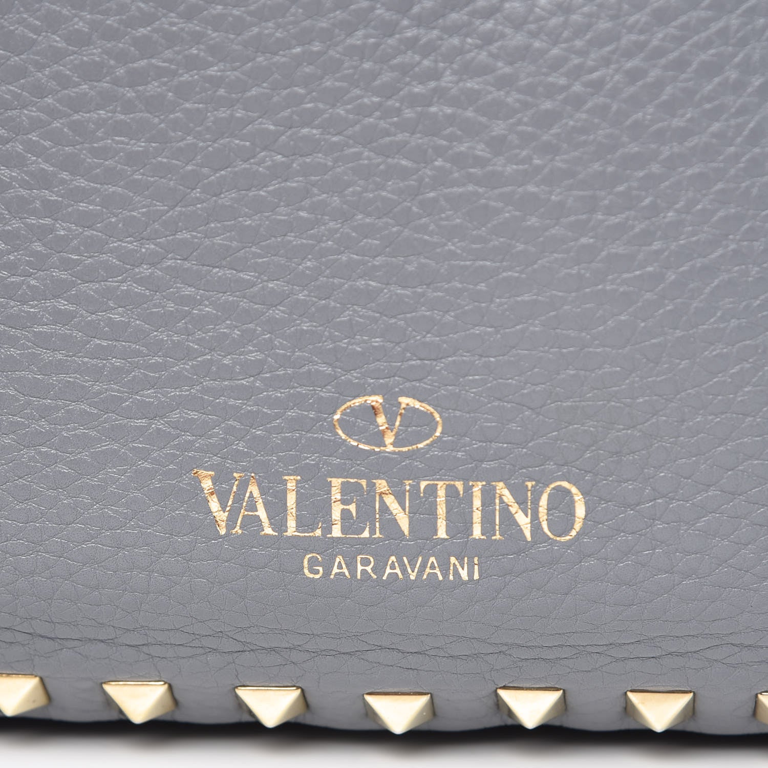Valentino Garavani Grained Calfskin Small Rockstud Reversible Tote Grey Dark Rose 14 of 19