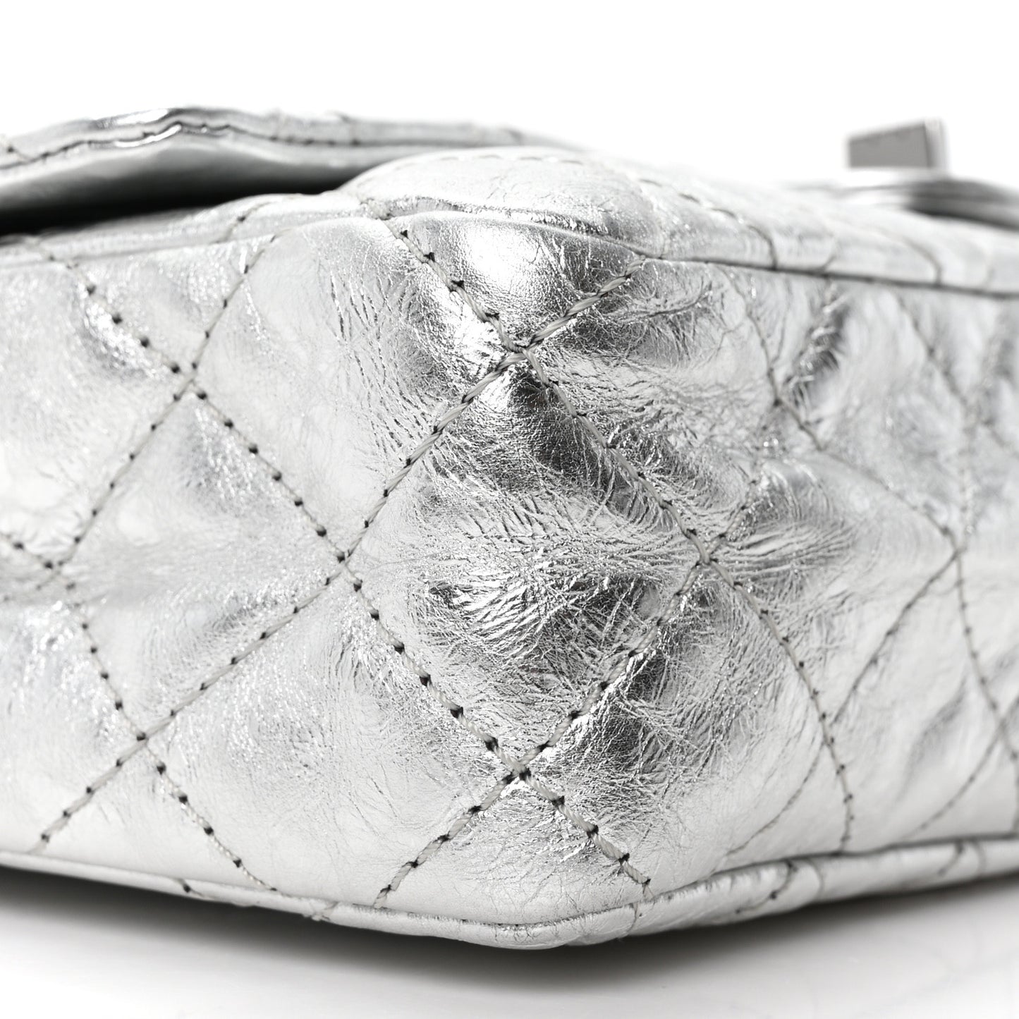 Metallic Aged Calfskin Quilted 2.55 Reissue 226 Flap Silver