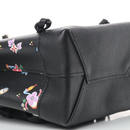 Louis Vuitton Calfskin Flower Lockme Mini Backpack Black Multicolor 5 of 9