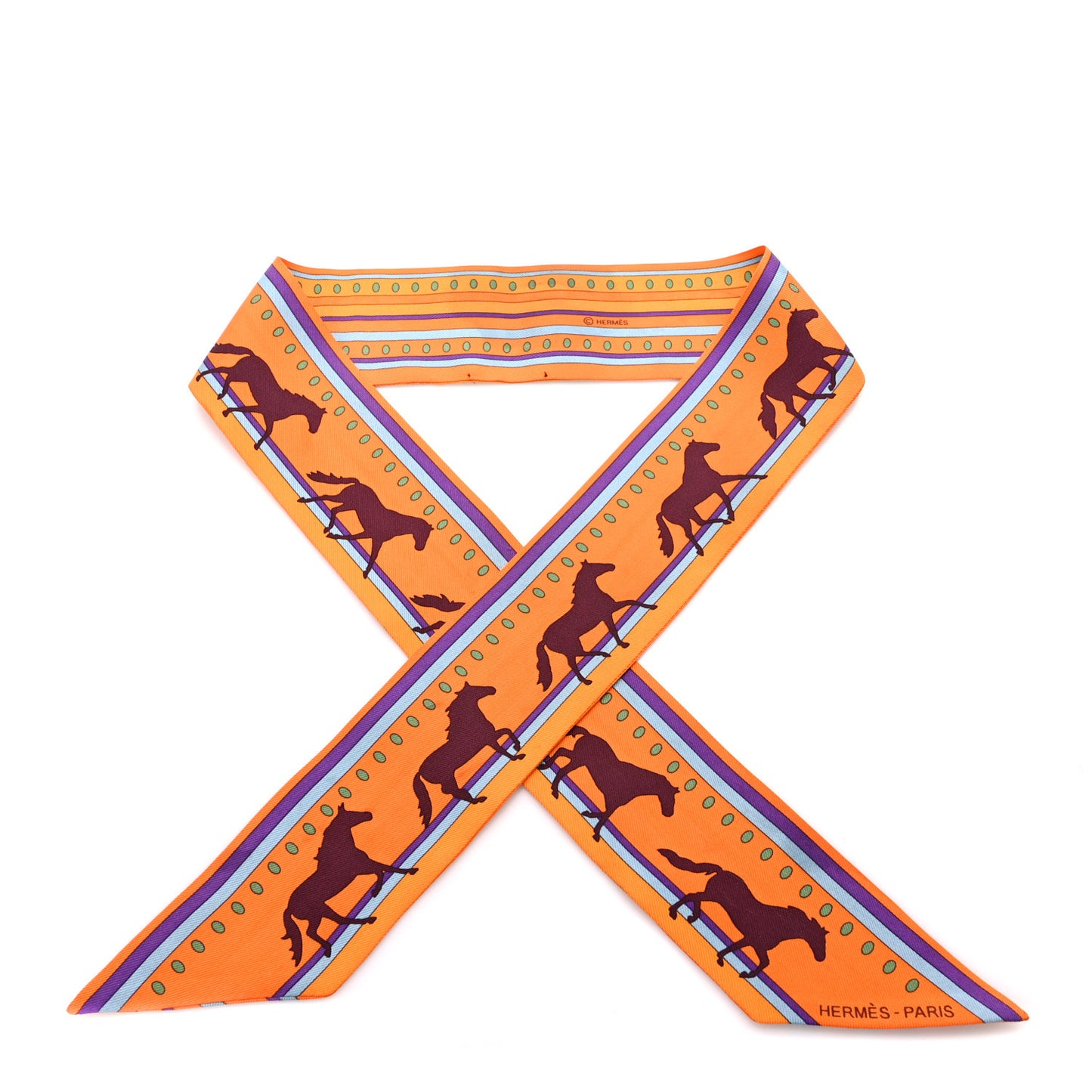 Silk Sequences Twilly Scarf Orange