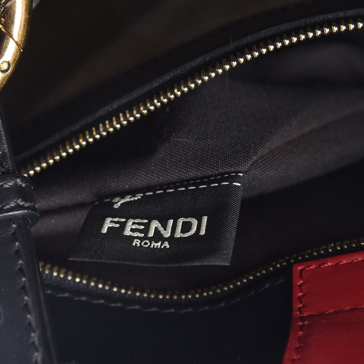 Fendi Vitello Century F is Fendi FF 1974 Embossed Small Runaway Satchel Black Maya 9 of 13